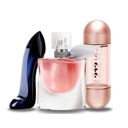 Set di 3 profumi: Carolina Herrera GOOD GIRL, Lancôme LA VIE EST BELLE e Carolina Herrera 212 VIP ROSÉ 100ml
