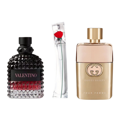 Set di 3 profumi: Gucci Guilt, Valentini Intense, y Flower Kenzo 100ml